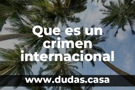Que es un crimen internacional