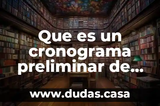 Que es un cronograma preliminar de actividades