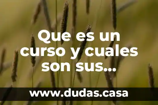 Que es un curso y cuales son sus caracteristicas