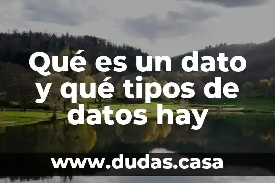 Qué es un dato y qué tipos de datos hay
