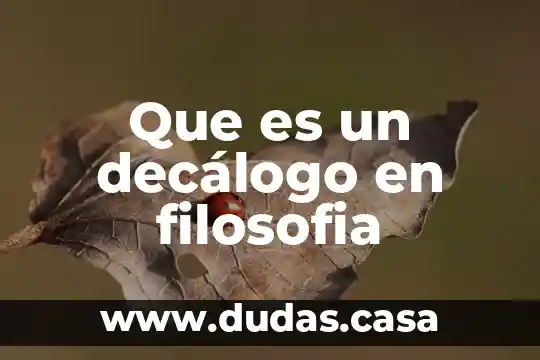 Que es un decálogo en filosofia