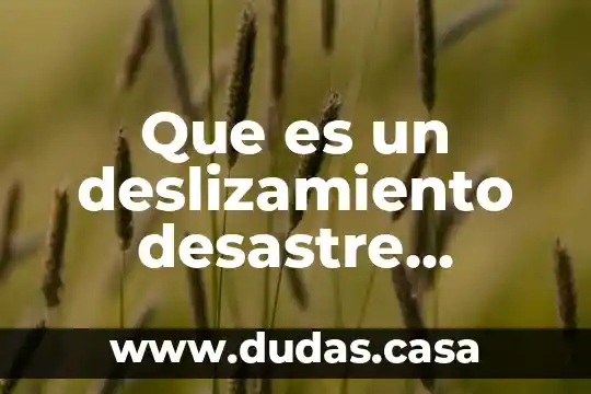 Que es un deslizamiento desastre natural