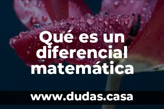 Qué es un diferencial matemática