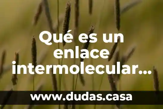 Qué es un enlace intermolecular química