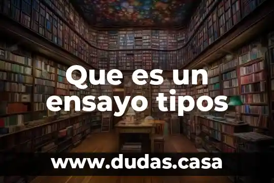 Que es un ensayo tipos
