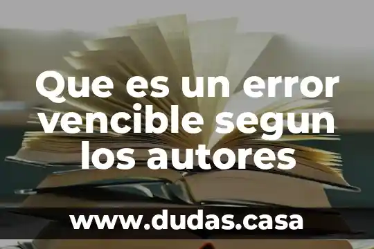Que es un error vencible segun los autores