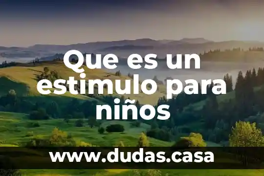 Que es un estimulo para niños