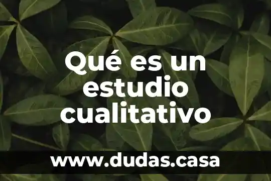 Qué es un estudio cualitativo