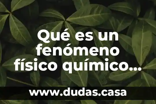 Qué es un fenómeno físico químico y físico-químico