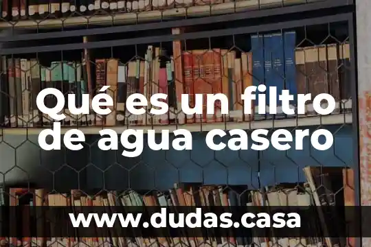 Qué es un filtro de agua casero
