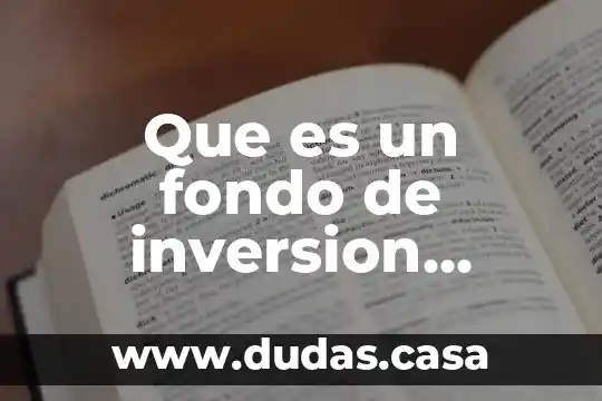 Que es un fondo de inversion definicion