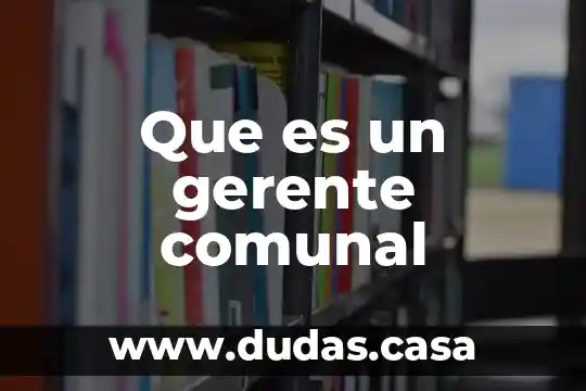 Que es un gerente comunal