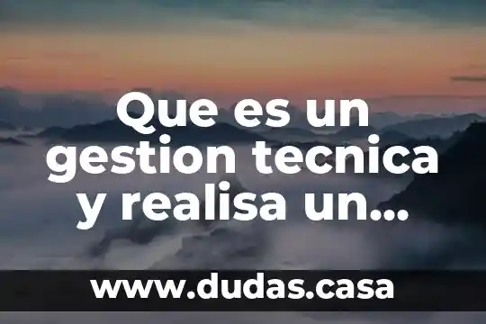 Que es un gestion tecnica y realisa un esquema