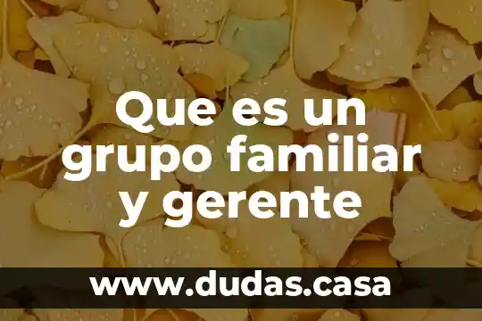 Que es un grupo familiar y gerente