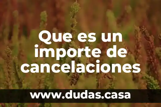 Que es un importe de cancelaciones