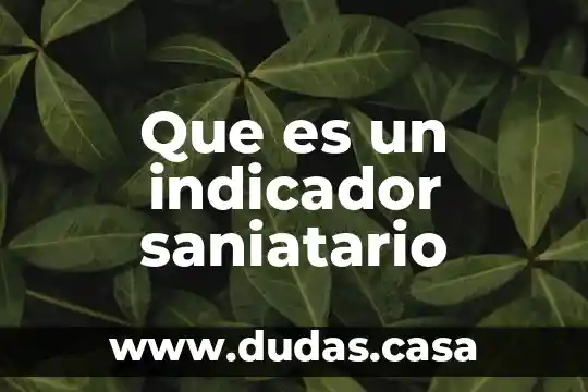 Que es un indicador saniatario