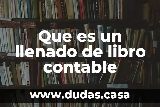 Que es un llenado de libro contable