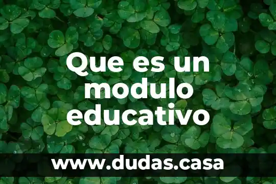 Que es un modulo educativo