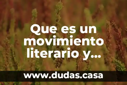 Que es un movimiento literario y porque surge