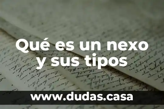 Qué es un nexo y sus tipos