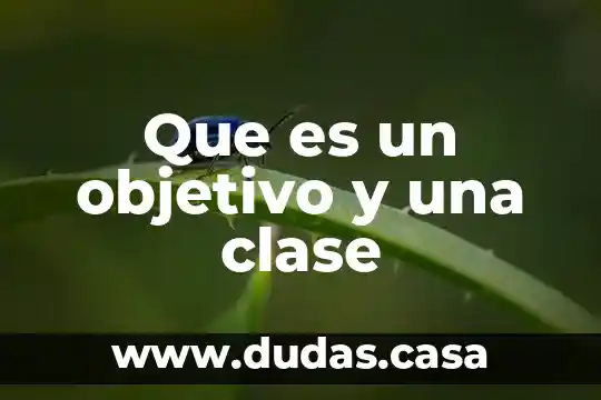 Que es un objetivo y una clase