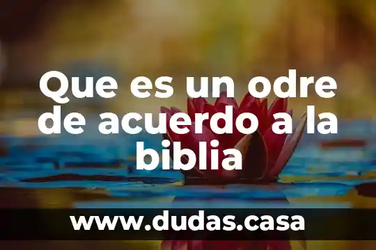 Que es un odre de acuerdo a la biblia