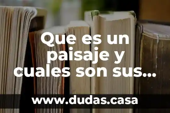 Que es un paisaje y cuales son sus tipos