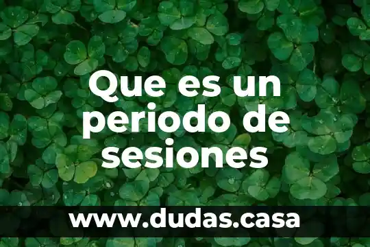 Que es un periodo de sesiones