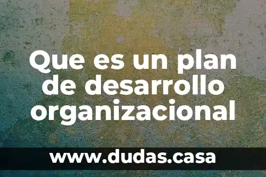 Que es un plan de desarrollo organizacional