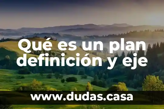 Qué es un plan definición y eje