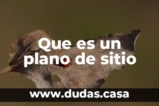 Que es un plano de sitio