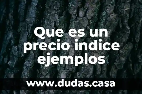 Que es un precio indice ejemplos