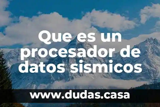 Que es un procesador de datos sismicos