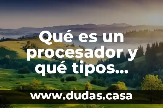 Qué es un procesador y qué tipos existen