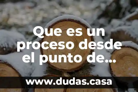Que es un proceso desde el punto de vista industrial