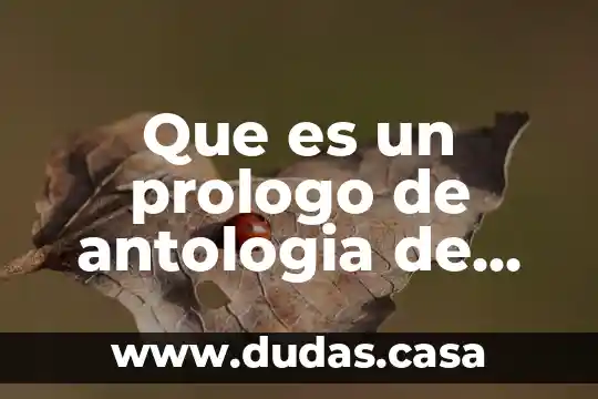 Que es un prologo de antologia de poemas ejemplos