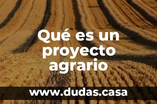 Qué es un proyecto agrario