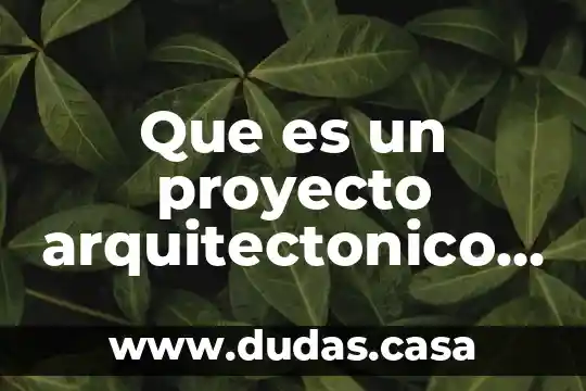 Que es un proyecto arquitectonico ejecutivo