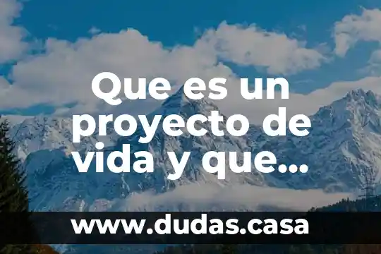 Que es un proyecto de vida y que tipos hay
