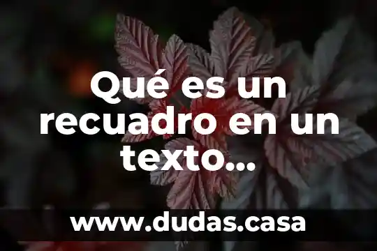 Qué es un recuadro en un texto expositivo