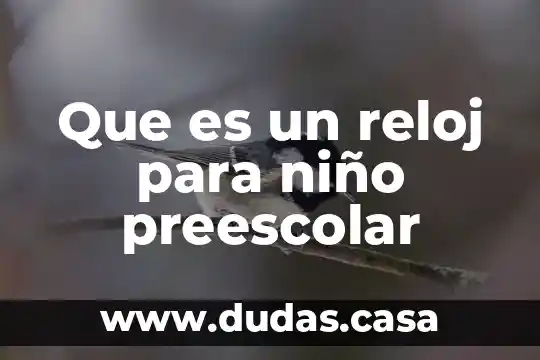 Que es un reloj para niño preescolar