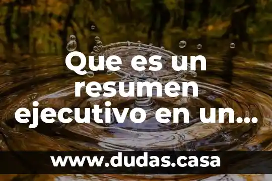 Que es un resumen ejecutivo en un informe