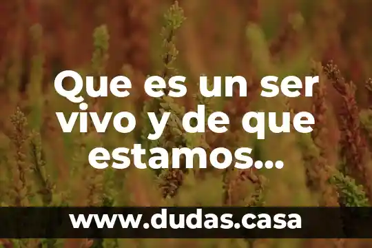 Que es un ser vivo y de que estamos hechos