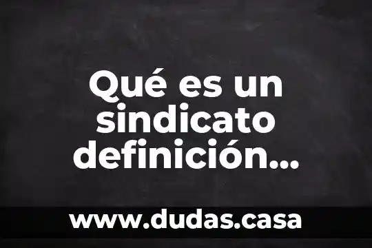 Qué es un sindicato definición jurídica