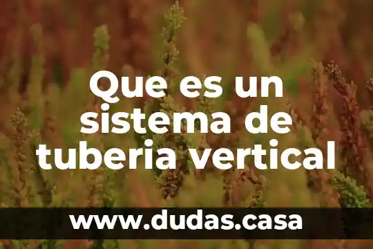 Que es un sistema de tuberia vertical