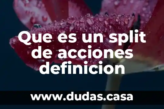 Que es un split de acciones definicion