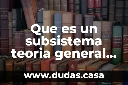 Que es un subsistema teoria general de sistemas