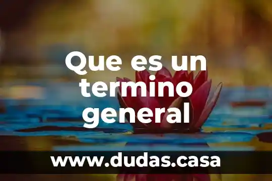 Que es un termino general
