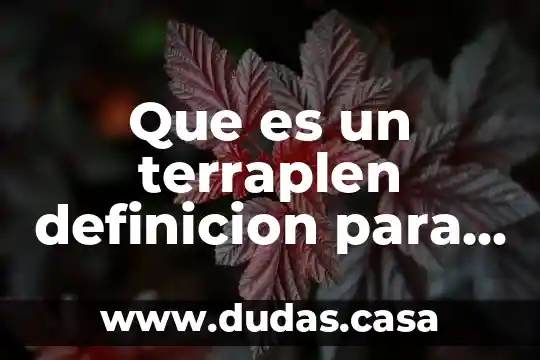 Que es un terraplen definicion para niños