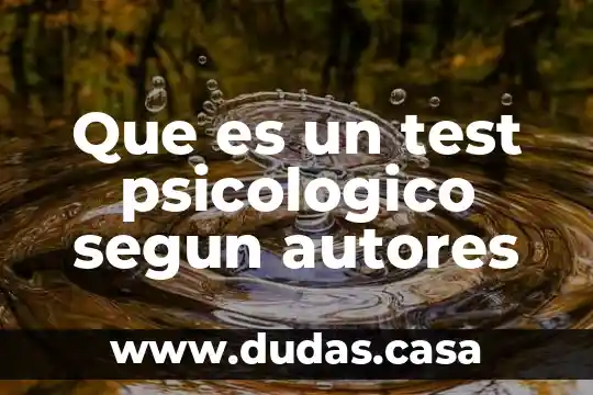 Que es un test psicologico segun autores